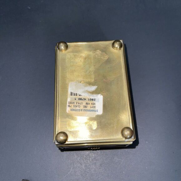 VTG Bessie Pease Gutmann Glass & Brass Trinket Box Foil Artwork Via Vermont - Picture 4 of 5